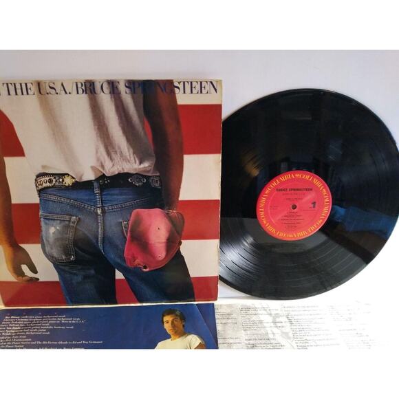 Bruce Springsteen Born In The USA Vinyl LP Record Original Inner Sleeve + Insert - Picture 2 of 6